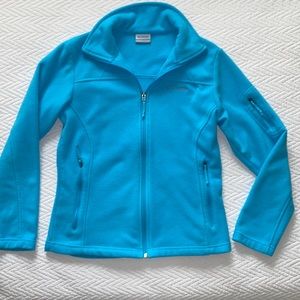 AQUA BLUE COLUMBIA ZIP UP JACKET SWEATER FLEECE SIZE S